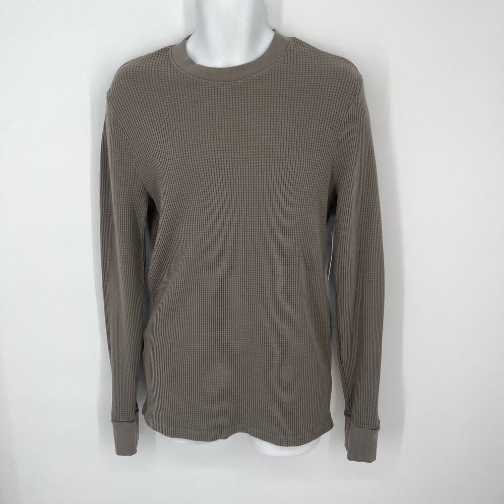 Cotton Citizen NEW Men's Cooper Thermal Shirt Long Sleeve Size M Taupe Stretch